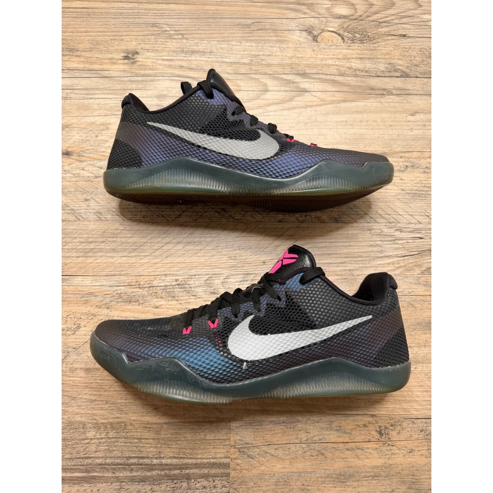 Nike Kobe 11 EM Low Invisibility Cloak Black Silver Pink 836183-005 Mens 10.5